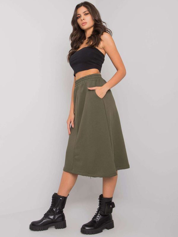 Fashionhunters Sweatshirt Rushmoor khaki skirt