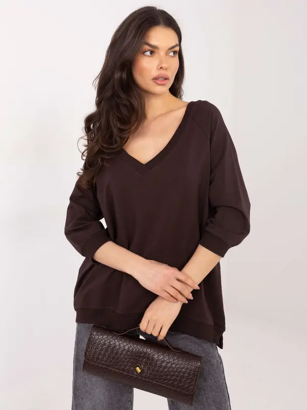 RUE PARIS Sweatshirt-RV-BL-5676.09-dark brown