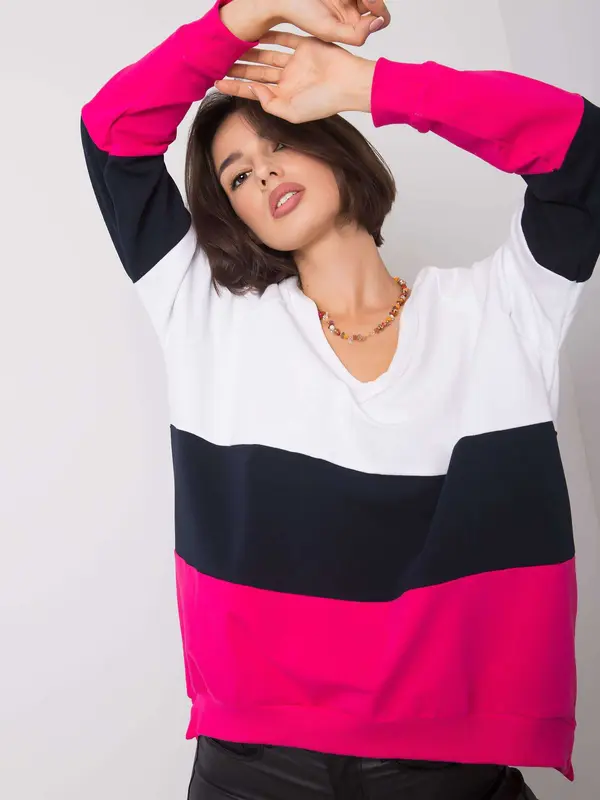 RUE PARIS Sweatshirt-RV-BL-5972.07-white-pink