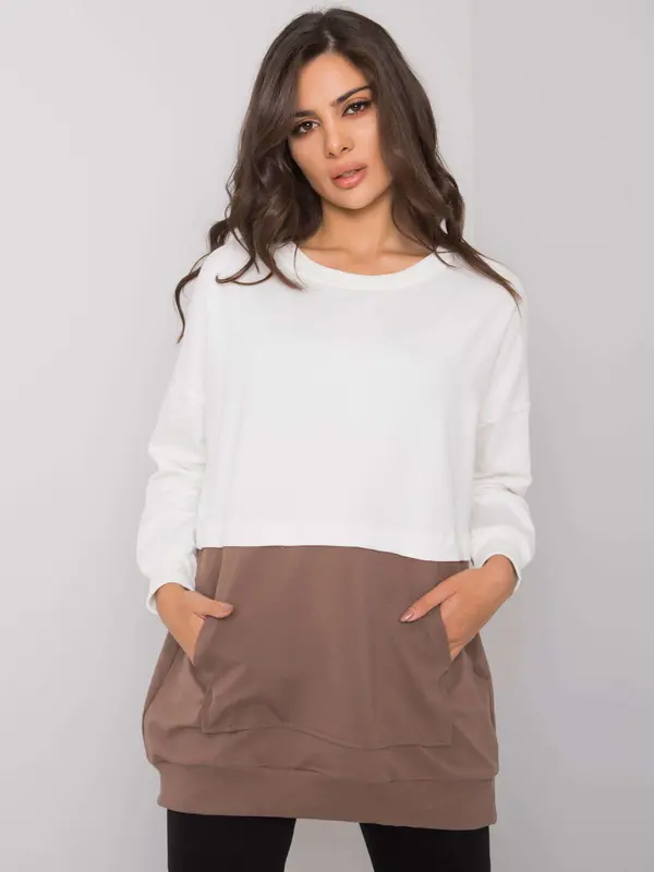 RUE PARIS Sweatshirt-RV-BL-7197.89P-white-brown