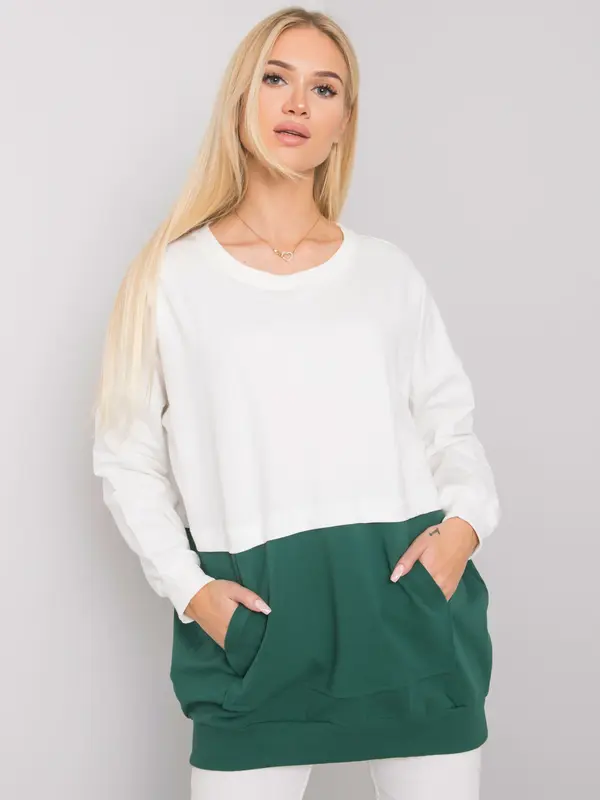 RUE PARIS Sweatshirt-RV-BL-7197.89P-white-green