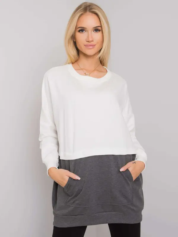 RUE PARIS Sweatshirt-RV-BL-7197.89P-white-grey