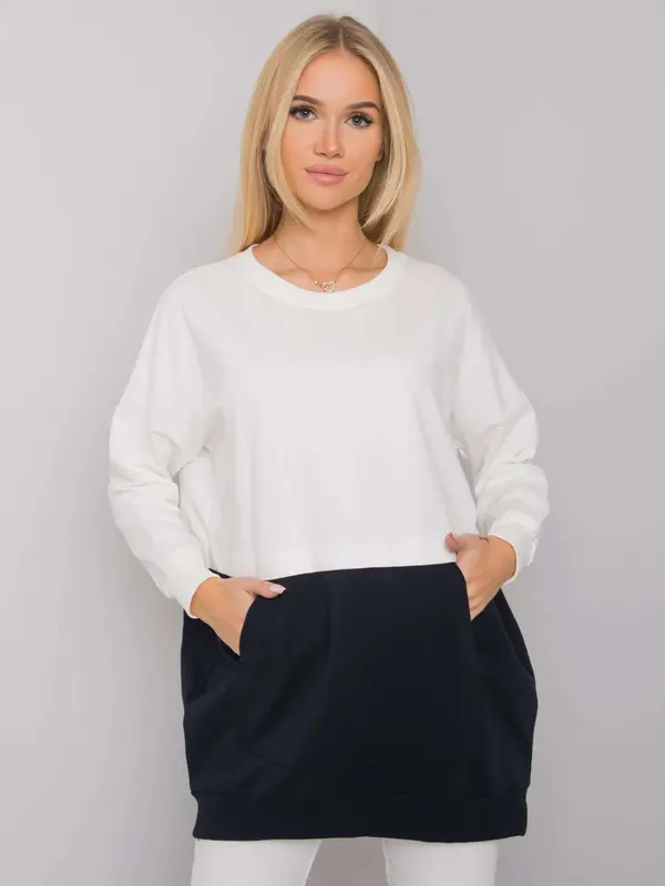 RUE PARIS Sweatshirt-RV-BL-7197.89P-white-navy blue