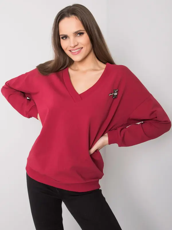 RUE PARIS Sweatshirt-RV-BL-7370.78P-burgundy