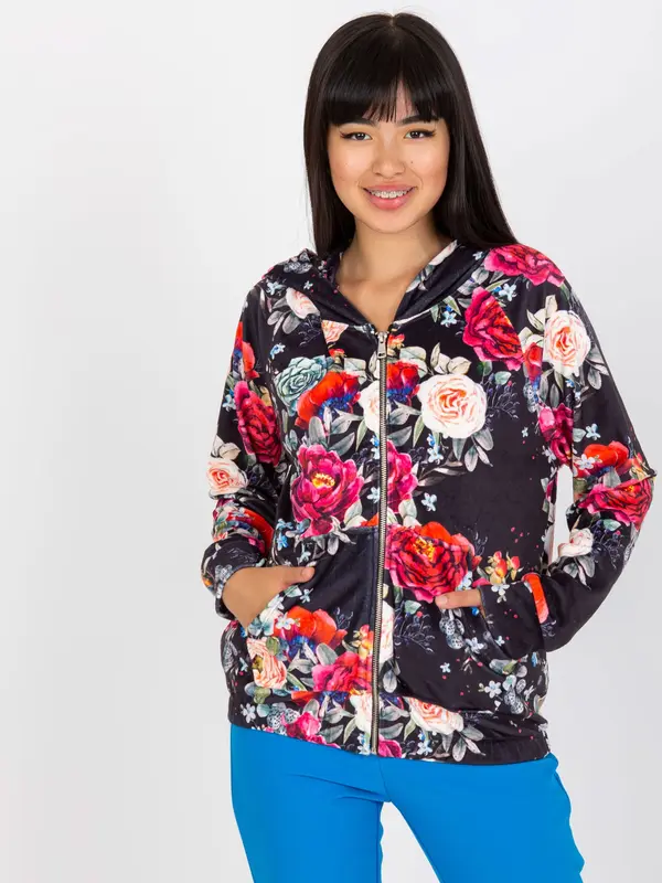 RUE PARIS Sweatshirt-RV-BL-8143.83P-black-red