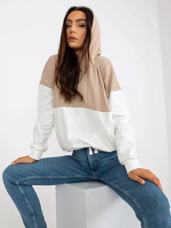 RUE PARIS Sweatshirt-RV-BL-8171.30-white-beige