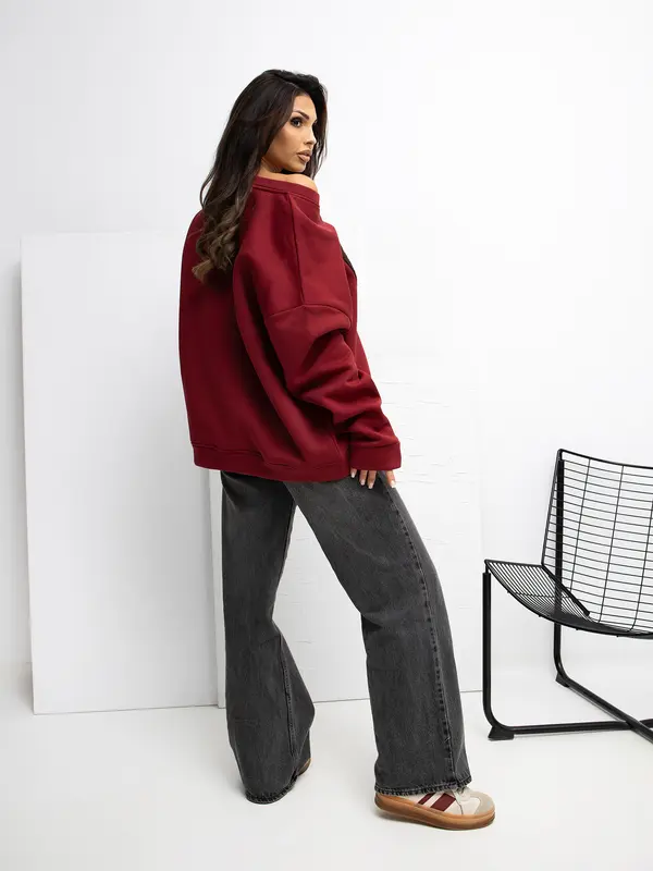 RUE PARIS Sweatshirt-RV-BL-A1035.13-burgundy