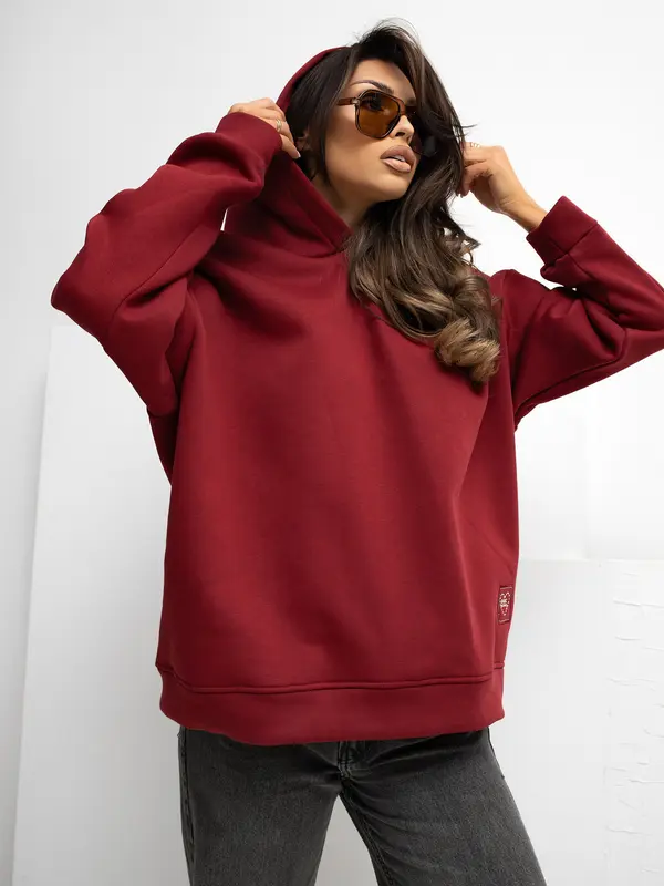 RUE PARIS Sweatshirt-RV-BL-A1037.12-burgundy