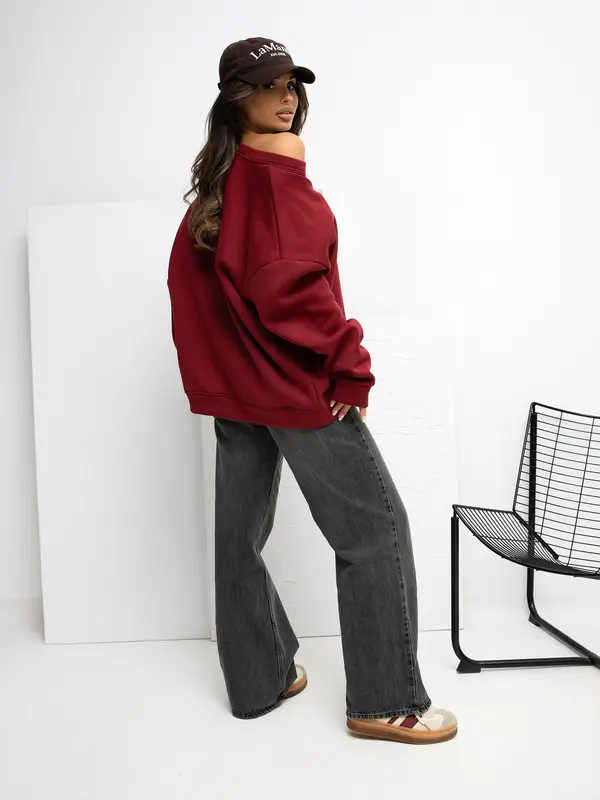 RUE PARIS Sweatshirt-RV-BL-A1038.01P-burgundy