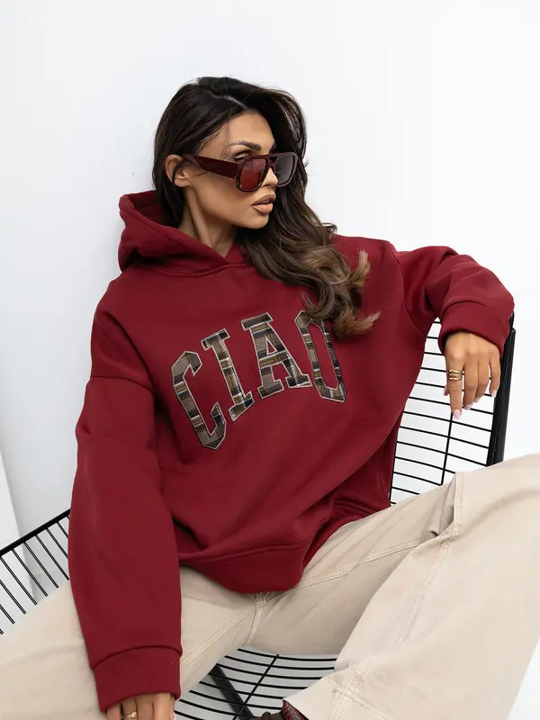 RUE PARIS Sweatshirt-RV-BL-A1039.22-burgundy