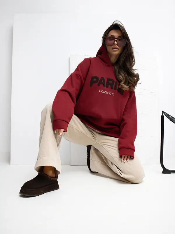 RUE PARIS Sweatshirt-RV-BL-A1041.59-burgundy