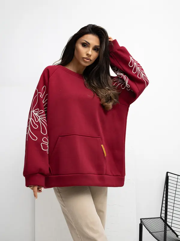 RUE PARIS Sweatshirt-RV-BL-A1042.25-burgundy