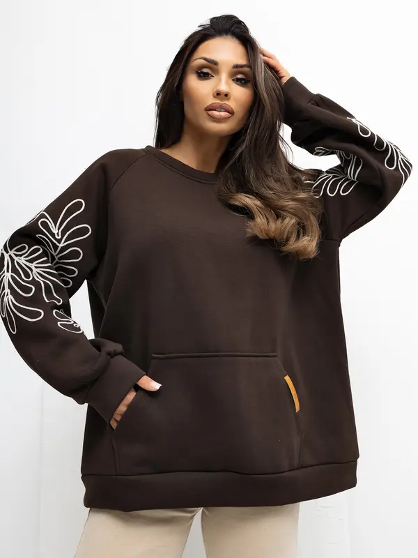 RUE PARIS Sweatshirt-RV-BL-A1042.25-dark brown