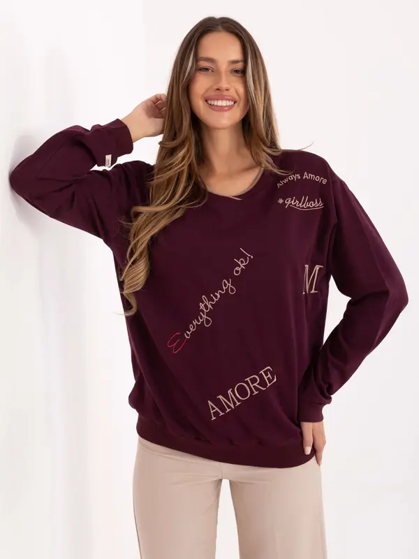 RELEVANCE Sweatshirt-RV-BL-A968.00-burgundy