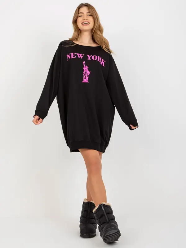 VITON Sweatshirt-VI-BL-3212.15X-black-pink