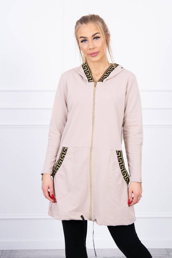 Kesi Sweatshirt with decorative belt in beige color