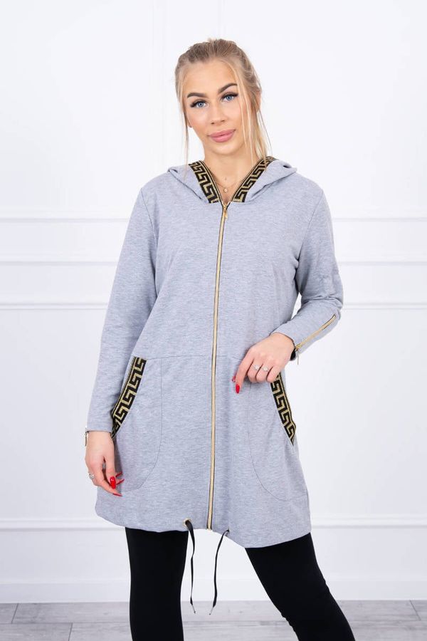 Kesi Sweatshirt with decorative belt in gray color