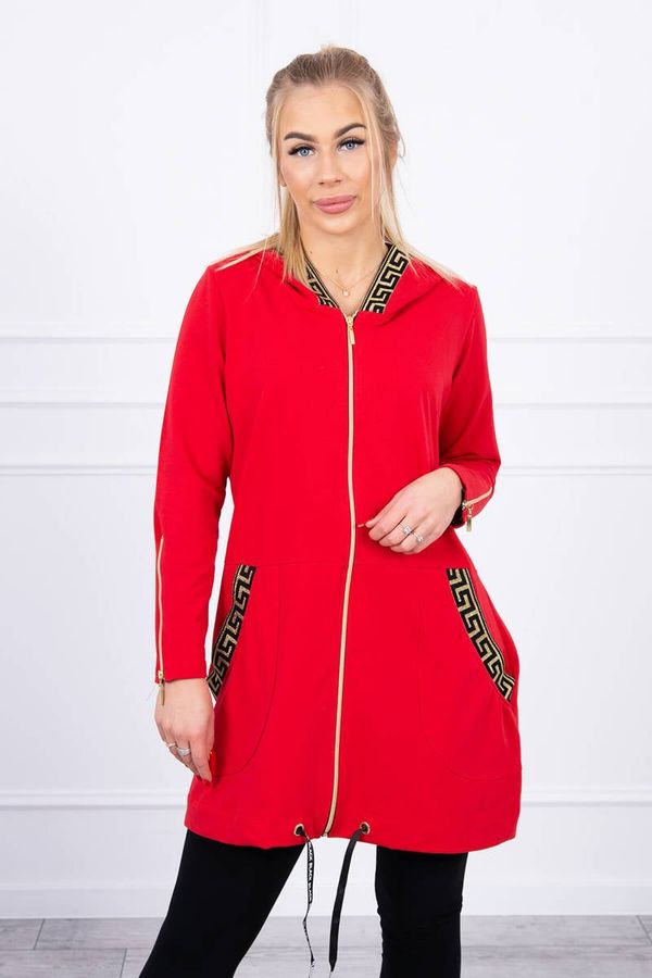 Kesi Sweatshirt with decorative belt in red color