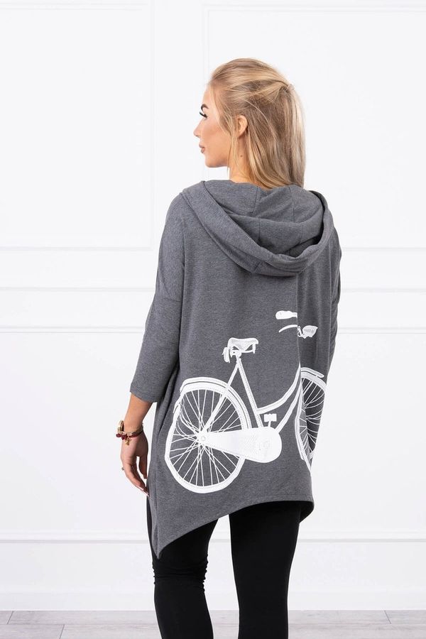 Kesi Sweatshirt with graphite melange cycling print