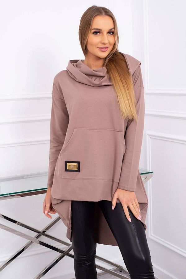 Kesi Sweatshirt with long back and mocca hood