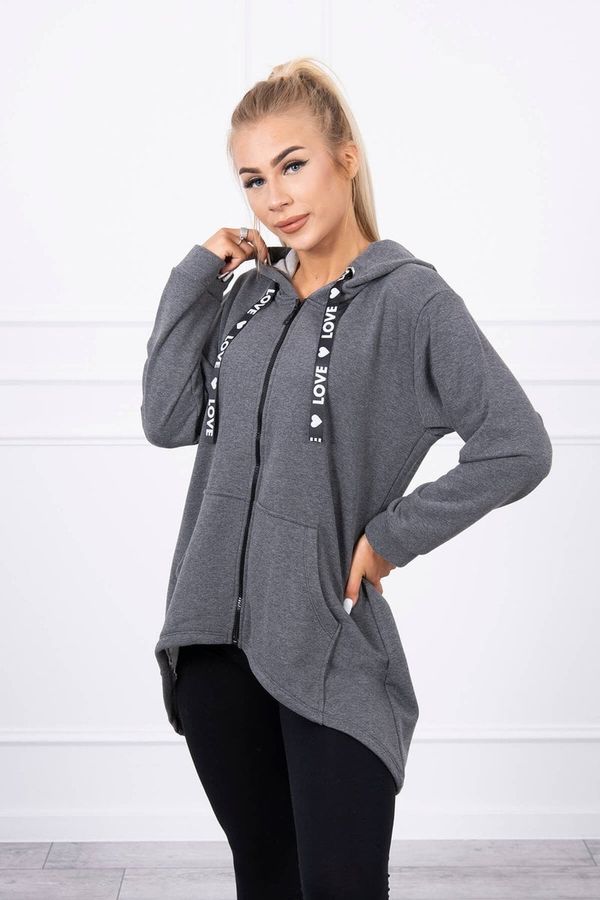 Kesi Sweatshirt with longer back and graphite hood