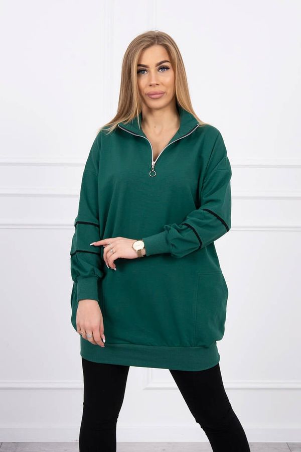 Kesi Sweatshirt with zipper and pockets green