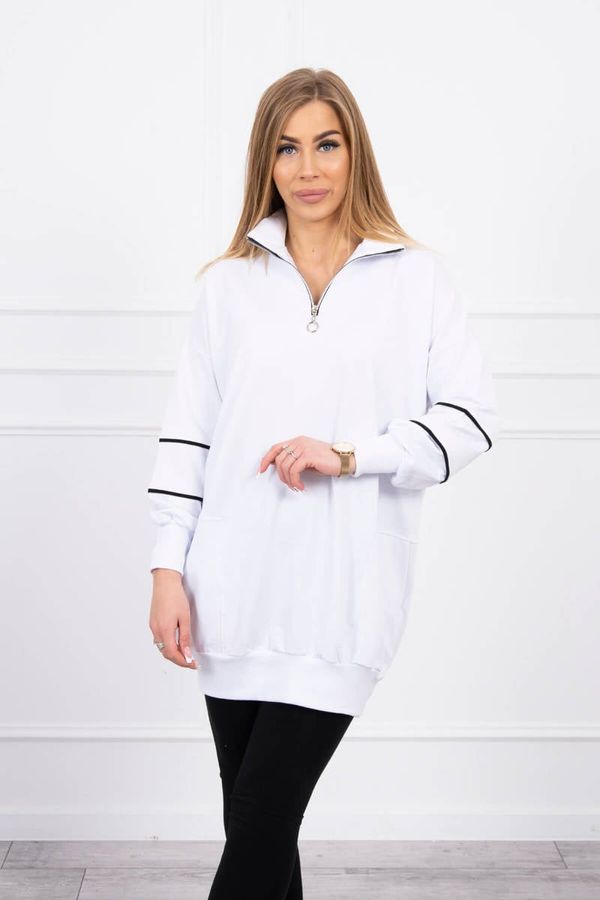 Kesi Sweatshirt with zipper and pockets white