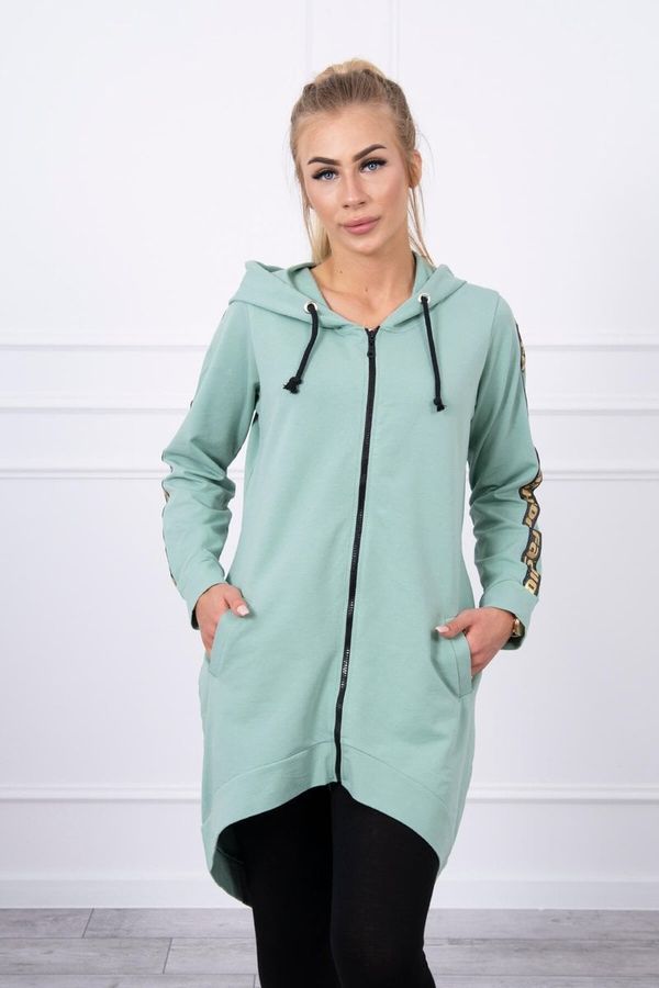 Kesi Sweatshirt with zipper in Dark mint color