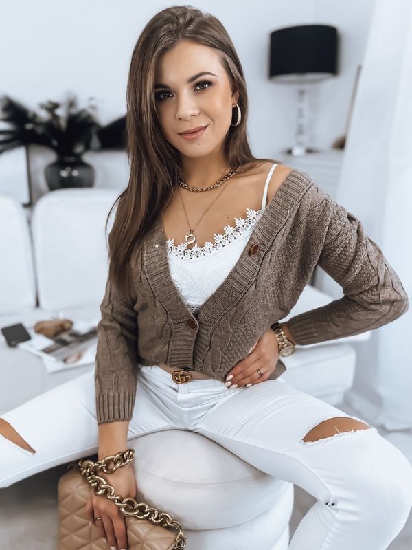 DStreet Sweter damski rozpinany DURKI beżowy Dstreet