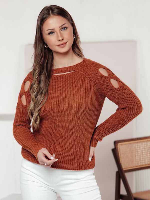 DStreet Sweter damski SLITARIA rudy Dstreet