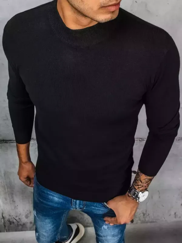 DStreet Sweter męski półgolf czarny Dstreet