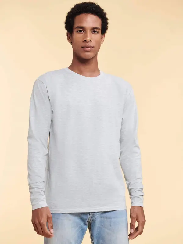 Fruit of the Loom Szary  koszulka męska Iconic 195 Ringspun Premium Fruit of the Loom