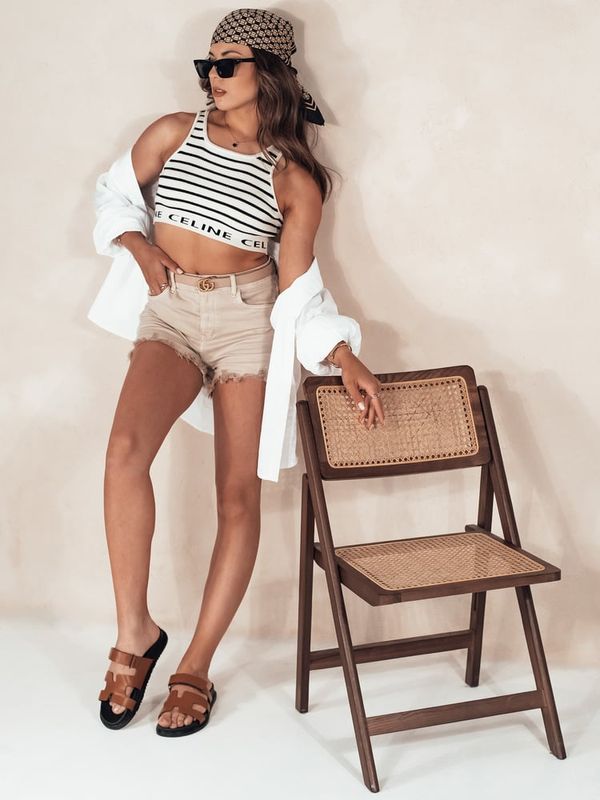 DStreet Szorty damskie SUNYLOOK beżowe Dstreet