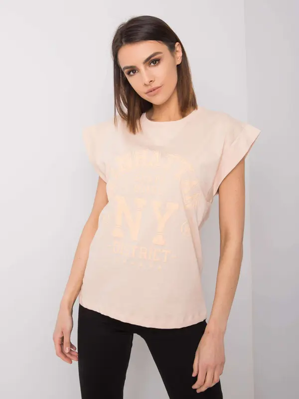 RUE PARIS T-shirt-157-TS-4163.72Peach