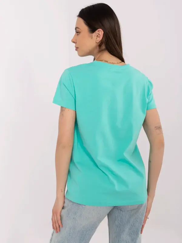 BASIC Feel Good T-shirt-CLM-TS-1640.87-Turquoise