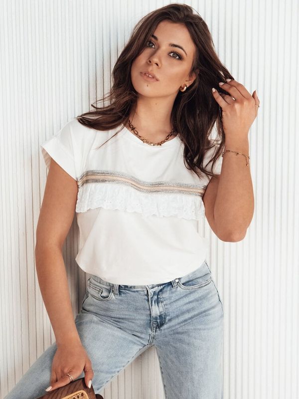 DStreet T-shirt damski boho LOSANT ecru Dstreet