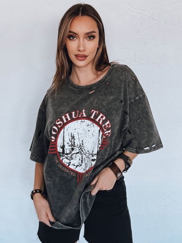 DStreet T-shirt damski JOSHUA ciemnoszary Dstreet