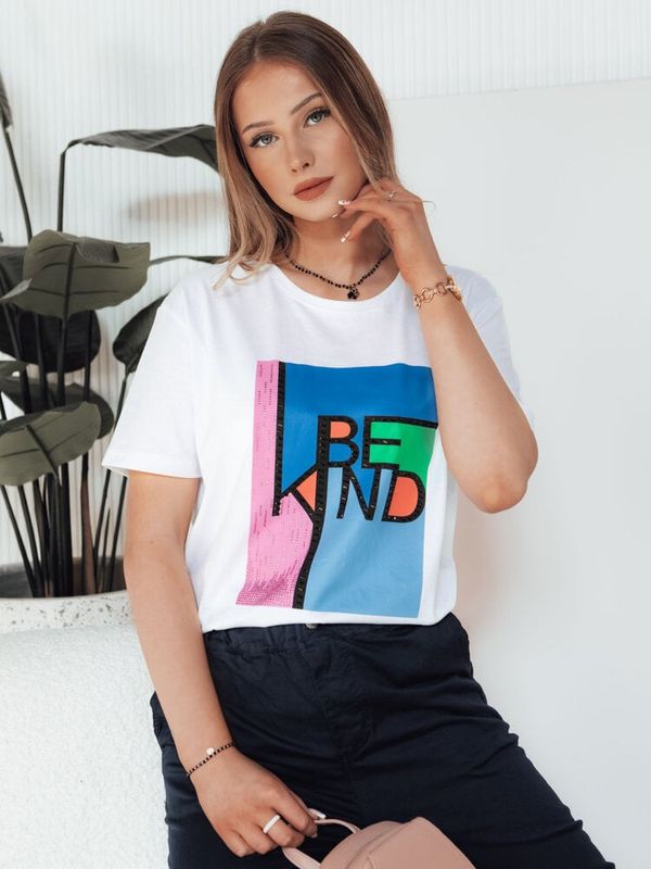 DStreet T-shirt damski KINDBE biały Dstreet
