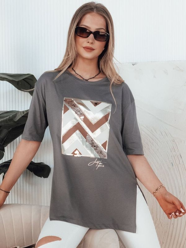 DStreet T-shirt damski PIMAT brązowy Dstreet