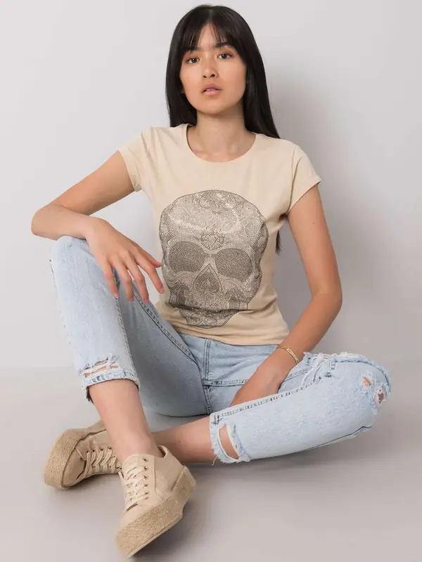 ex moda T-shirt-EM-TS-ES-21-532.18-beige