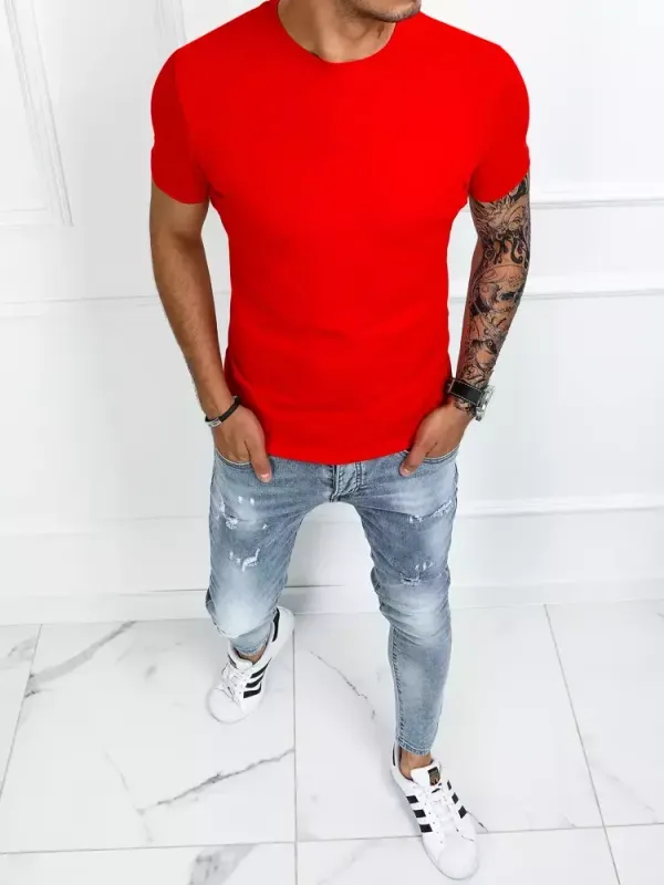 DStreet T-shirt męski basic czerwony Dstreet