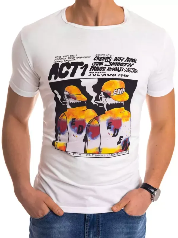 DStreet T-shirt męski z nadrukiem biały Dstreet