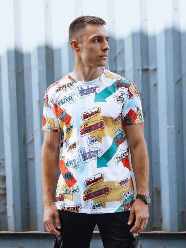 DStreet T-shirt męski z nadrukiem biały Dstreet