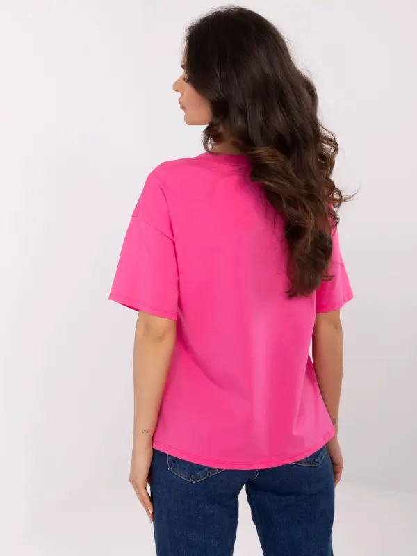 Italy Moda T-shirt-MI-TS-M3221-1.20P-dark pink