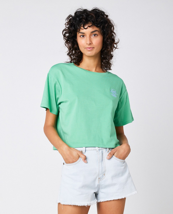 Rip Curl T-Shirt Rip Curl SEARCH ICON CROP TEE Green