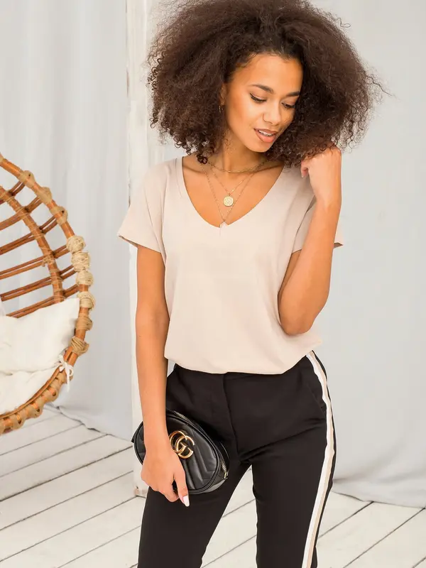 BASIC Feel Good T-shirt-RV-TS-4832.01P-beige