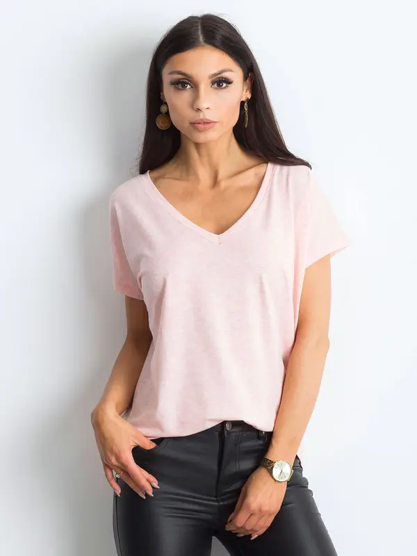 BASIC Feel Good T-shirt-RV-TS-4832.02P-light pink