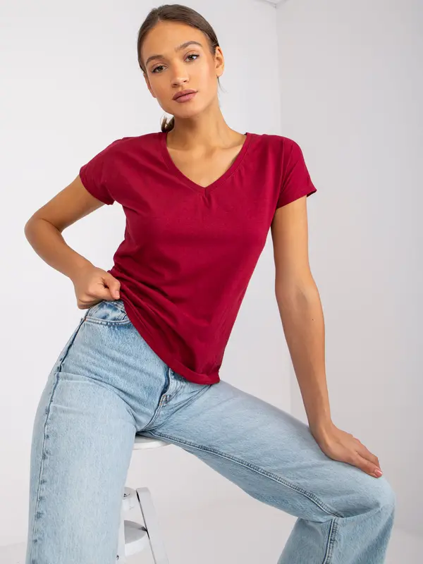 BASIC Feel Good T-shirt-RV-TS-4832.16P-burgundy