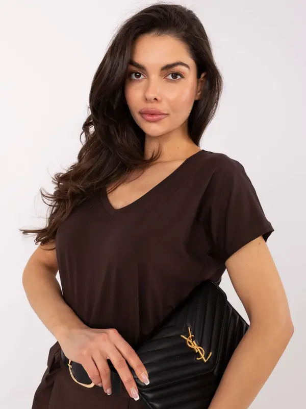 BASIC Feel Good T-shirt-RV-TS-4832.47P-dark brown