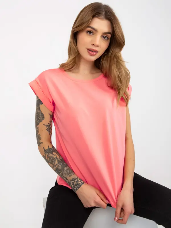 BASIC Feel Good T-shirt-RV-TS-4833.00X-Peach